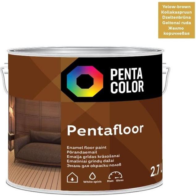 Pentacolor, Colore + Vernice per fai da te, Floor Paint Pentafloor Yellowish Brow (2700 ml)