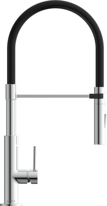 Image du produit Schütte Robinet Cuisine STILO Robinet d'évier Chrome Noir Chrome Rouge Pivotant 79180