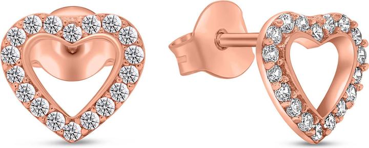 Image du produit Brilio Silver - Charm boucles d'oreilles en bronze Coeurs avec zircons EA355R