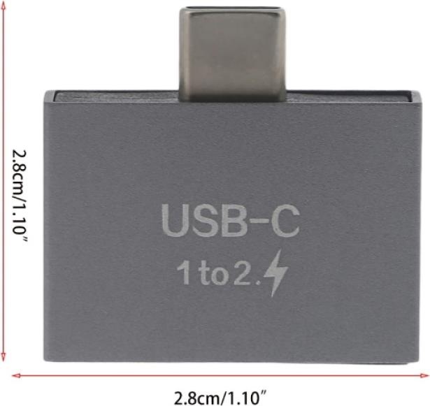 Productafbeelding PowerGuard USB-C naar dubbele USB-C Splitter Laadadapter (USB Type C, USB Type C)