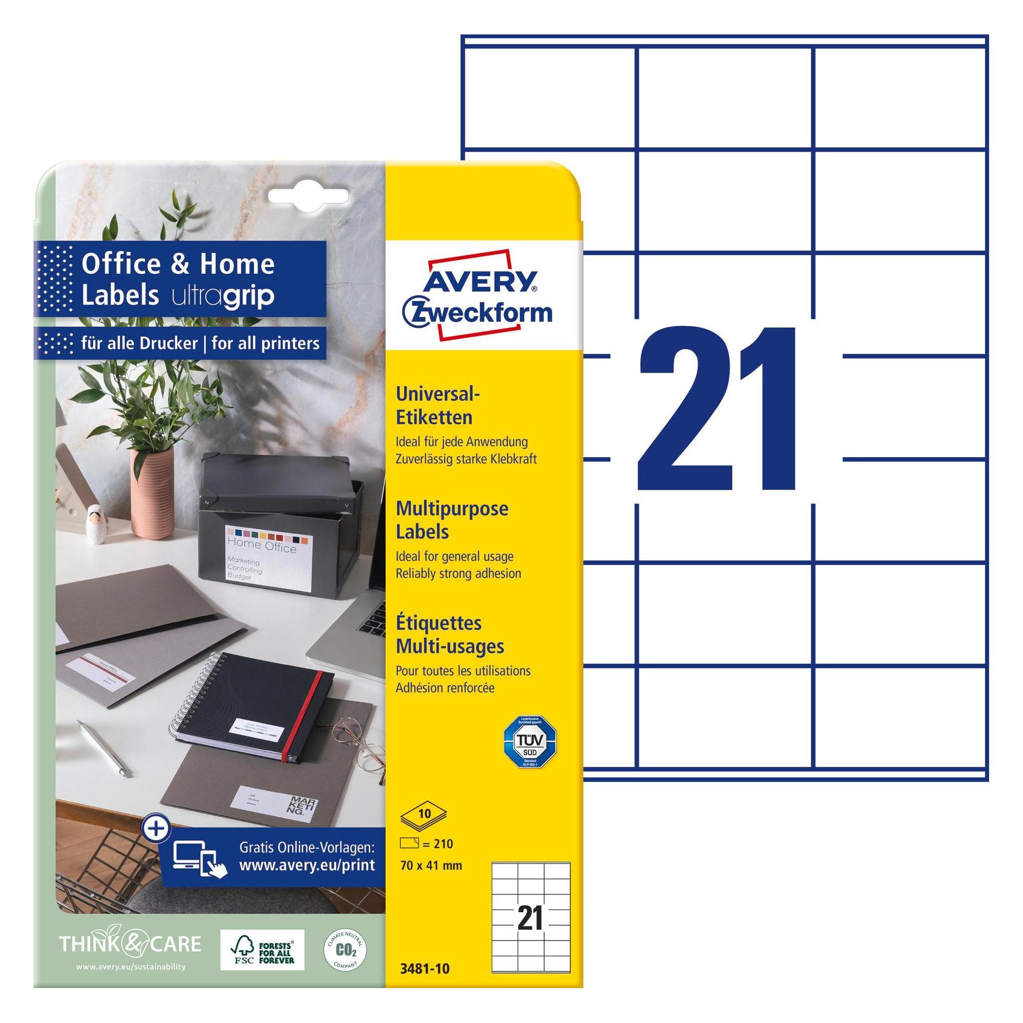 Avery Etiketten, Home Office, Kleinpackung (3481-10)