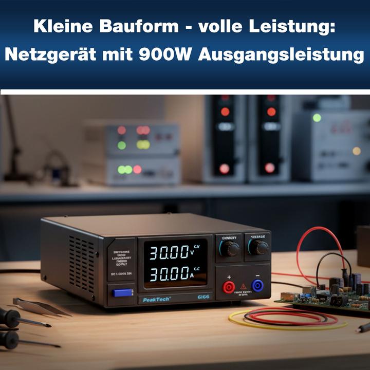 Actual product image Peaktech Labornetzgerät P 6166, 1...30 V, 1...30 A, 900 W
