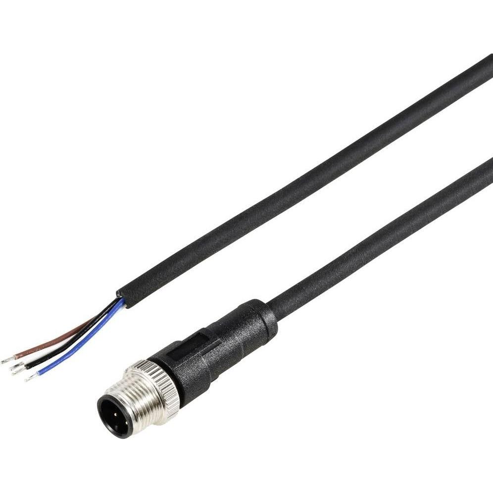 Tru Components TC-12833024 Sensor-/Aktor-Anschlussleitung M12 Stecker, gerade 5, Elektronikkabel + Stecker, Schwarz