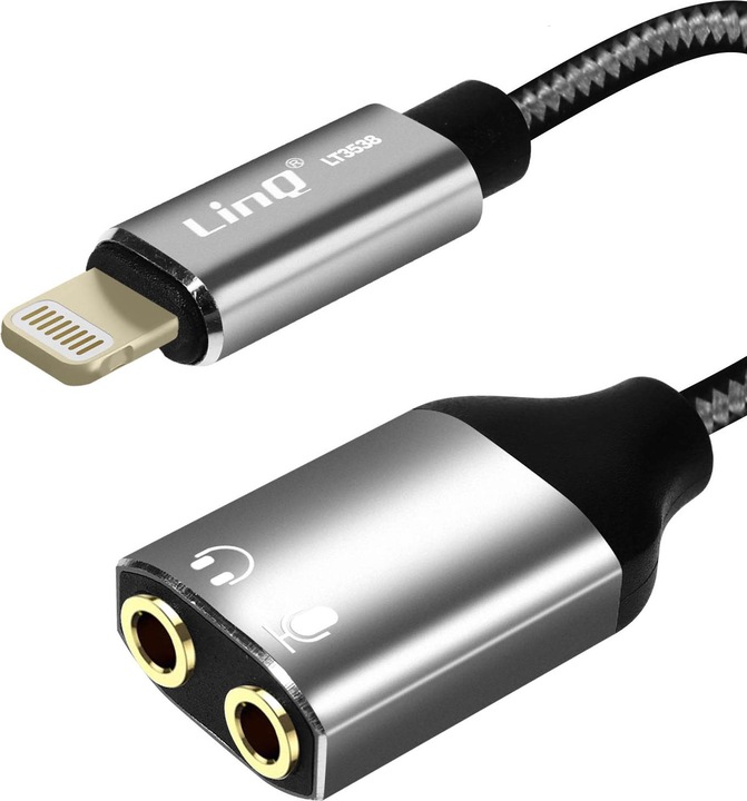 Produktbild LinQ LT3538 Audiosplitter (Lightning, 3.5mm Klinke)
