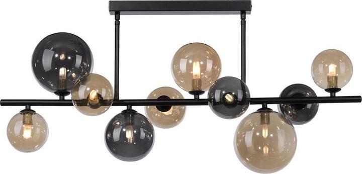 Paul Neuhaus LED Deckenlampe POPSICLE schwarz 10-flammig Rauchglas G9 wechselbar (G9)