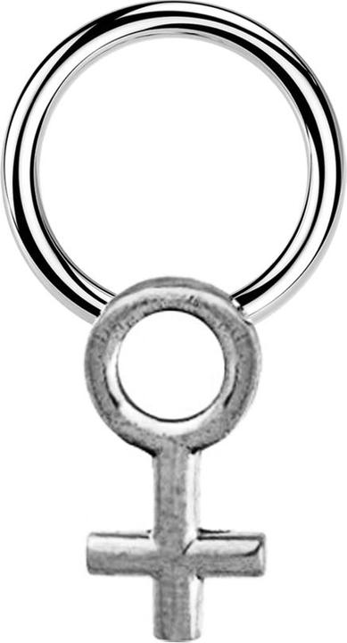 Produktbild Star Piercing Micro Closure Ring silber Gendersymbol Frau silber (Messing, Chirurgenstahl 316L)