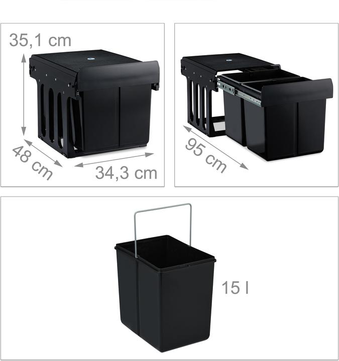 Immagine prodotto Relaxdays pattumiera-estraibile (15 l)