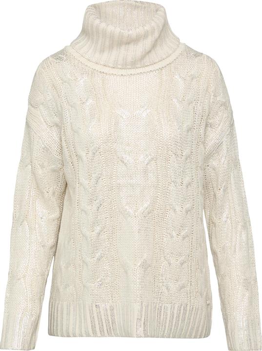 Produktbild s.Oliver Strickpullover Oversize Pullover mit Zopfmuster und All-over-Print (L)
