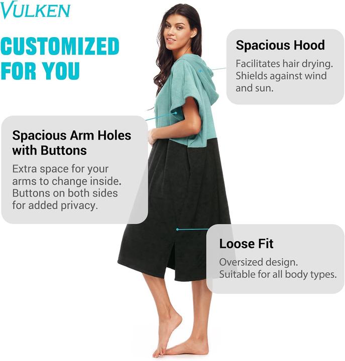 Immagine prodotto Vulken Badeponcho mit Kapuze
