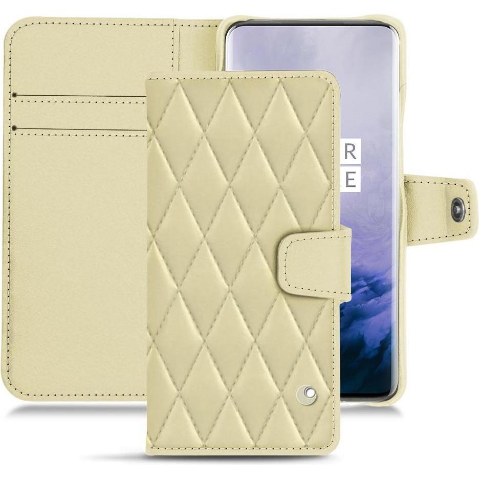 Thumbnail - Noreve Lederschutzhülle Wallet (OnePlus 7 Pro), Smartphone Hülle, Beige