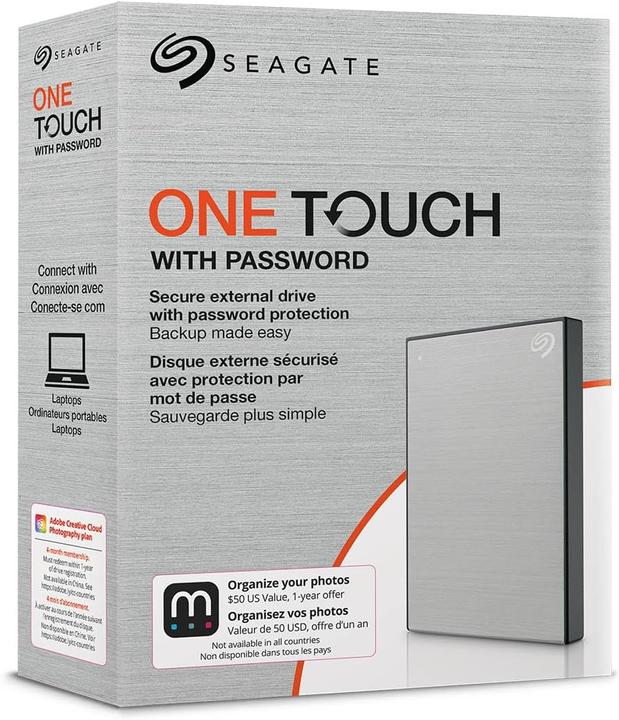 Image du produit Seagate One Touch avec mot de passe 2TB Silver (2 To)