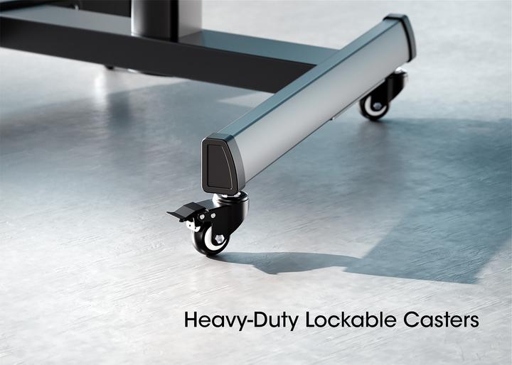 Actual product image Manhattan Multimedia TV-Ständer auf Rollen, werkzeuglos höhenverstellbar, für 37" bis 86" (86", 70 kg)