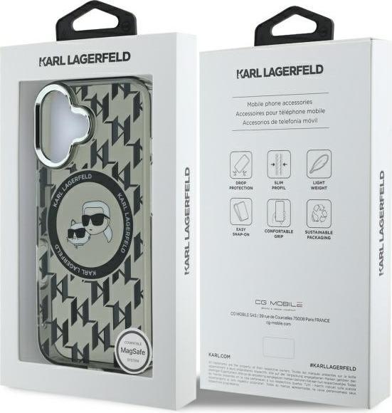 Produktbild Karl Lagerfeld KLHMP16SHMCKMHK iPhone 16 6.1" czarny/black IML Monogram Karl&Choupette Head MagSafe (Apple iPhone 16)