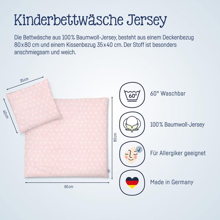 Productafbeelding Julius Zöllner Jersey beddengoed - 80/80+35/40 - Leafy (80 x 80 cm, 100 x 135 cm)