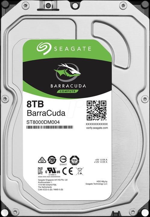 Image du produit Seagate BarraCuda (8 To, 3.5", SMR)