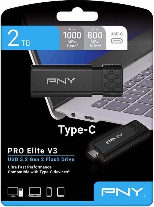 Image du produit PNY Lecteur flash Pro Elite V3 Type-C USB 3.2 2TB (2000 Go, USB-C)