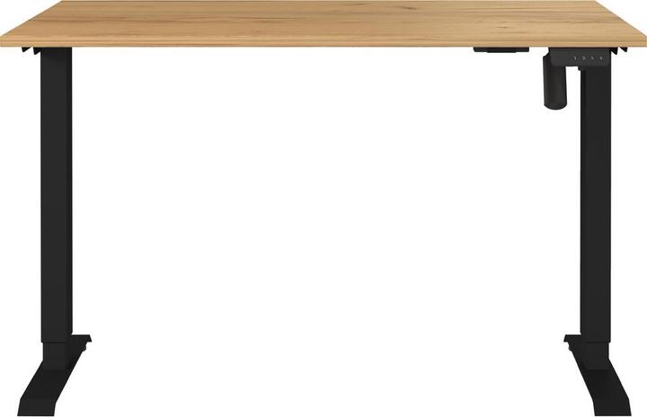 Actual product image Germania Boras height-adjustable desk navarra-oak rectangular, C-foot frame black 120.0 (120 x 80 x 71 cm)