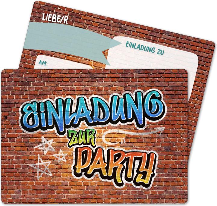 Papierdrachen Geburtstags Einladungskarte Jugendlich Jungen (12 pcs.)