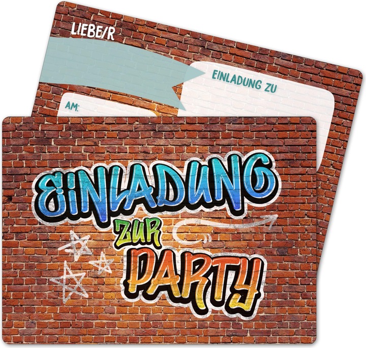 Produktbild Papierdrachen Geburtstags Einladungskarte Jugendlich Jungen (12 Stk.)