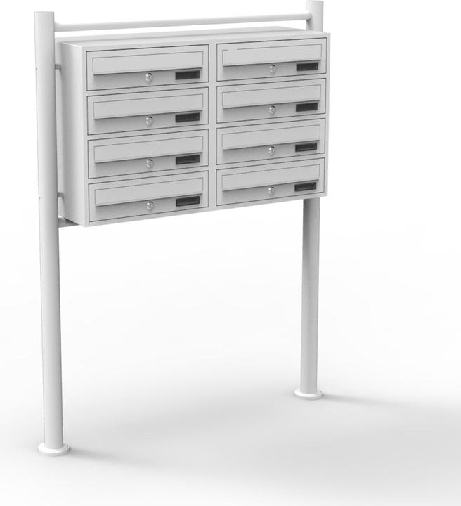 Actual product image Wiltec 8 letterbox system white 2x4 compartments letterbox Post