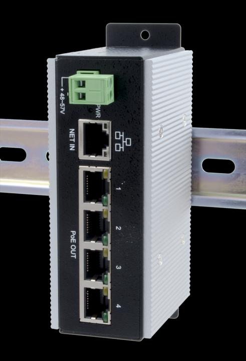 Actual product image Exsys EX-6100PoE 5-Port Gigabit Injector (802.3af (PoE), 802.3at (PoE+), 30 W)