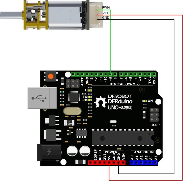 Immagine prodotto DFRobot Micro motoriduttore Gravity 290RPM 75:1 con driver PWM