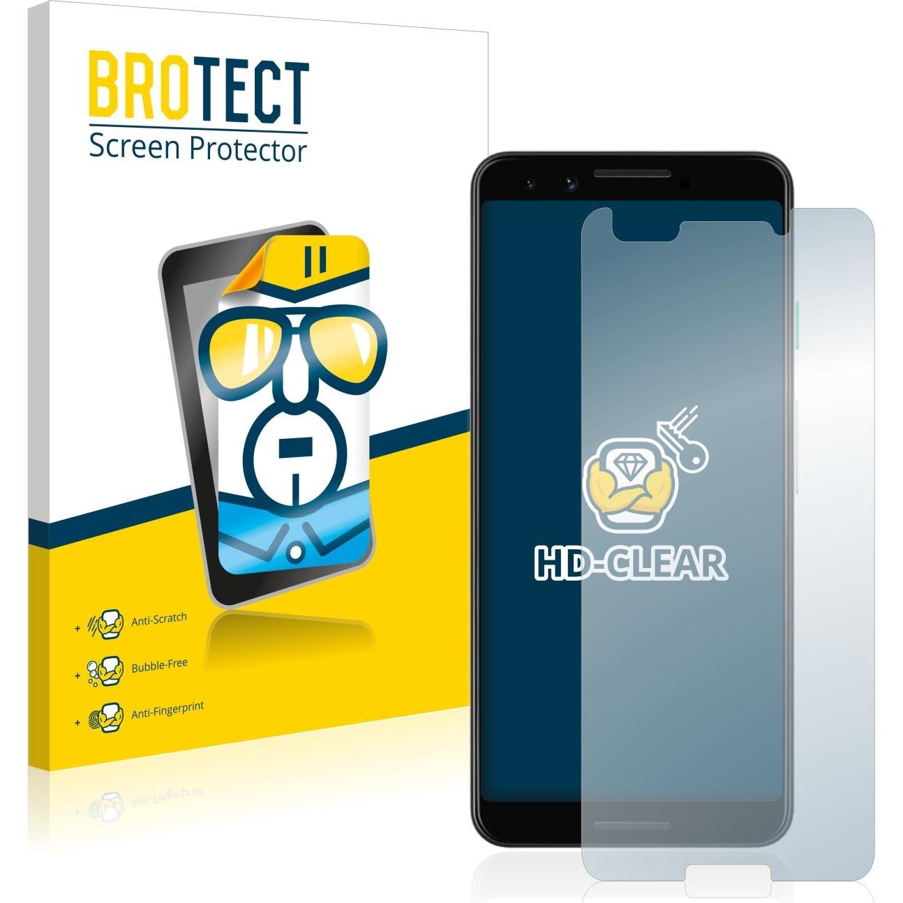 BROTECT Schutzfolie Displayschutz Klar (2 Stück, Google Pixel 3), Smartphone Schutzfolie, Transparent