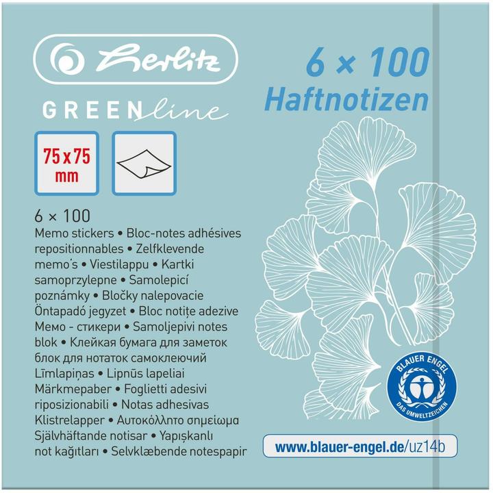 Actual product image Herlitz Notepad à 600 sheets, multicoloured (75 x 75 mm)