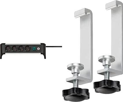 Actual product image Brennenstuhl 1391040400 Multiple socket outlet with switch silver-black protective contact 1 pc. (4 x, CEE 7/3, 1.80 m)