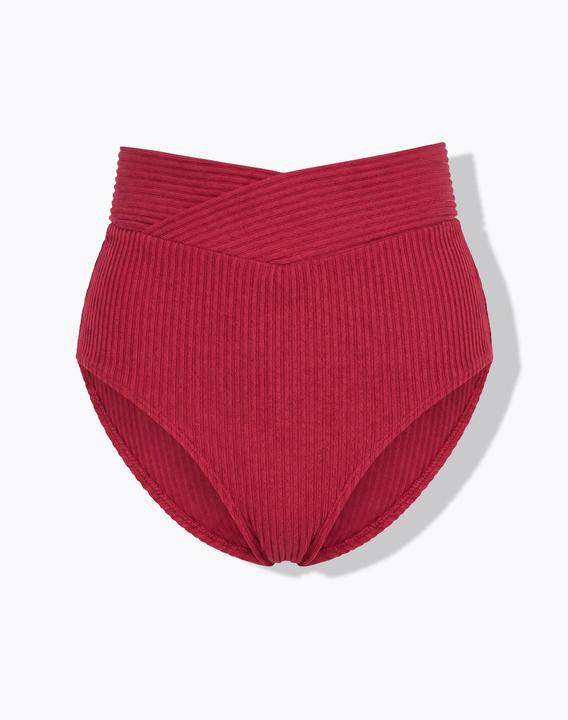 Actual product image Studio Untold High Waisted Terry Cloth Striped Bikini Briefs (48)