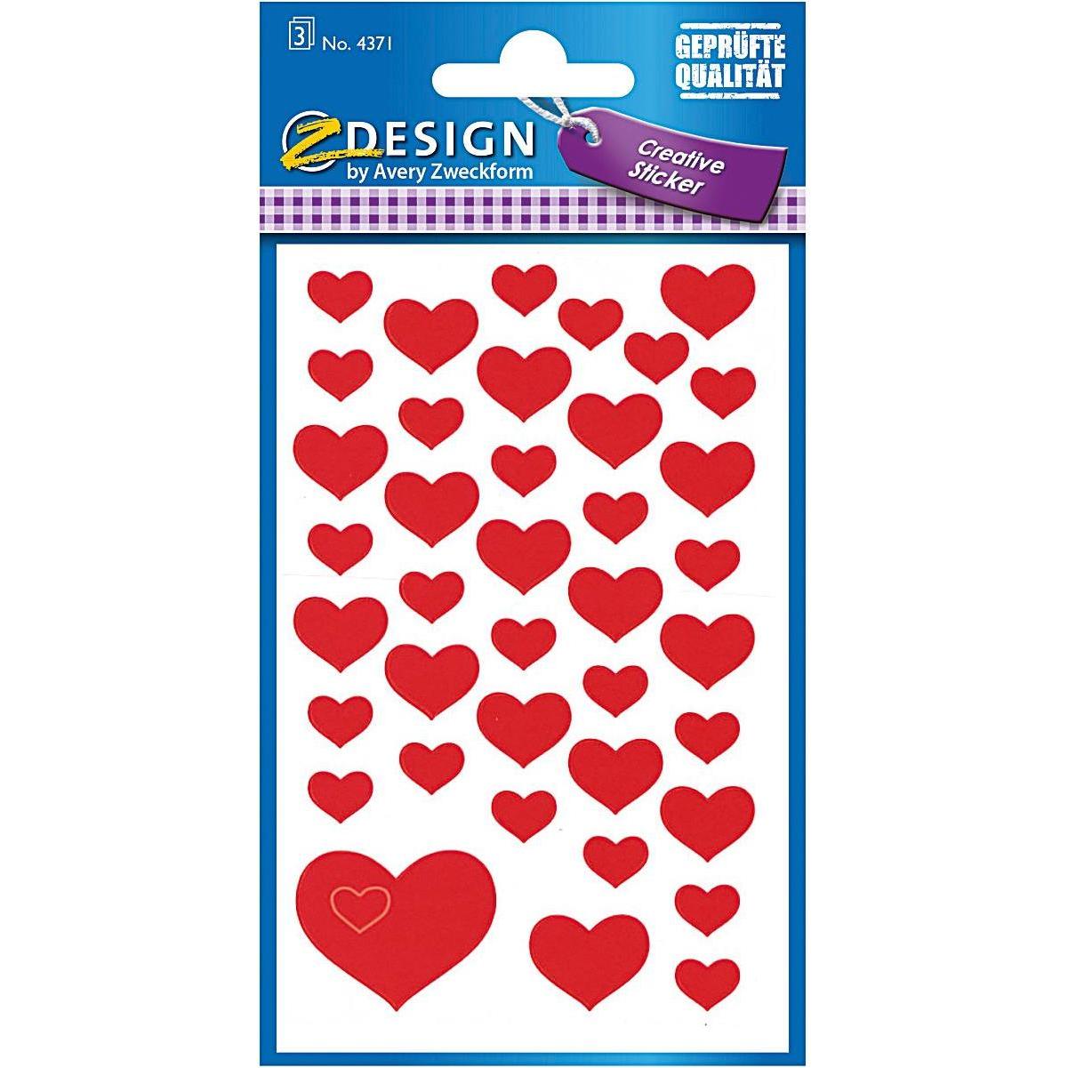 10x Z-Design, Sticker, Aufkleber Herzen