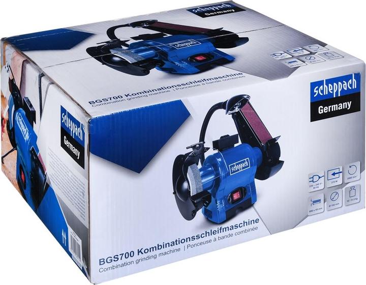 Produktbild Scheppach BGS700 Kombinationsschleifer 230V 50Hz 250W (Bandschleifer, 370 W)