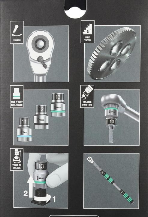 Produktbild Wera 8006 SC 1 Zyklop Hybrid-Knarrensatz (10 mm, 11 mm, 12 mm, 13 mm, 14 mm, 15 mm, 16 mm, 17 mm, 18 mm, 19 mm)