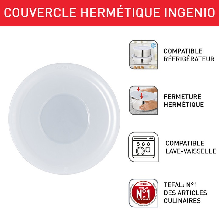 Produktbild Tefal Ingenio G6 Kunststoffdeckel Set 16/18/20cm (20 cm, Kunststoff)