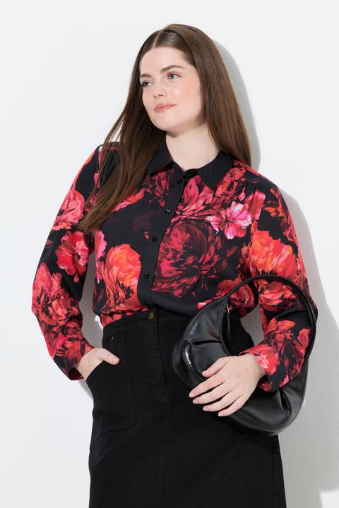 Immagine prodotto Ulla Popken Camicia con rose, collo da camicia e maniche lunghe (44)