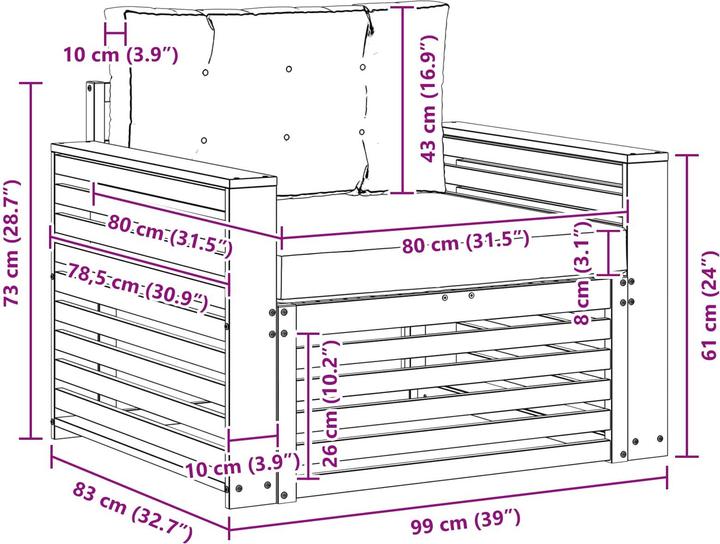 Produktbild vidaXL Outdoor-Sofa