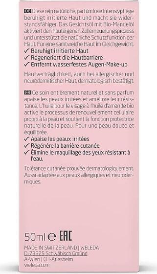 Nährwerte und Zutaten Weleda Sensitiv Multi-Effekt Gesichtsöl Mandel (50 ml, Gesichtsöl)
