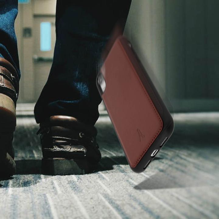 Produktbild Akashi Schutzhülle aus Echtleder stoss- kratzfest für Apple iPhone XR – Braun (Apple iPhone XR)