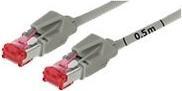 Image du produit Tecline Câble patch S/FTP, PiMF, Cat 6, gris, 35,0 m sans halogène, avec câble Draka et connecteurs Hiroso (S/FTP, CAT6, 35 m)