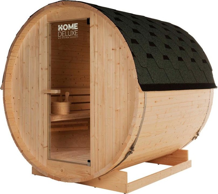 Produktbild Home Deluxe Outdoor Sauna Fasssauna AQUILA L- 195 x 180 cm für 4 Personen - Sauna mit 6kW Ofen