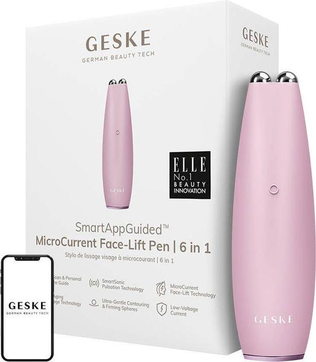Immagine prodotto Konjac Sponge Urządzenie do mikroprądowego liftingu twarzy 6w1 Geske z Aplikacją (różowy)