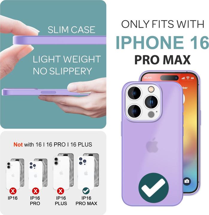 Actual product image Nalia Matte hybrid cover semi-transparent (Apple iPhone 16 Pro Max)
