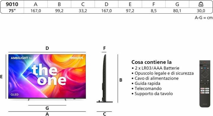 Immagine prodotto Philips 75PUS9010/12 (75", LED, QLED, 4K, 2025, EU)