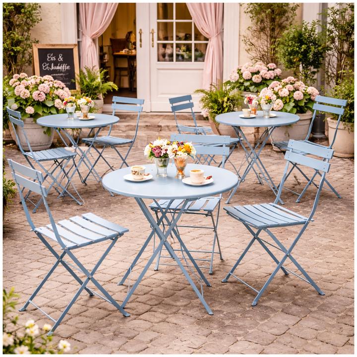 Produktbild HTI-Living Gartenstuhl 2er-Set Basil Metall Blau