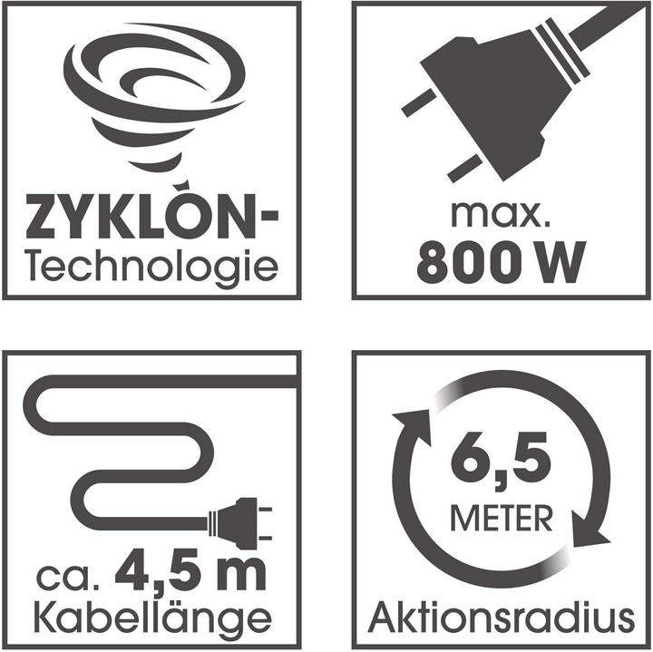 Produktbild CleanMaxx Zyklon Staubsauger 800 W, Blau/Schwarz