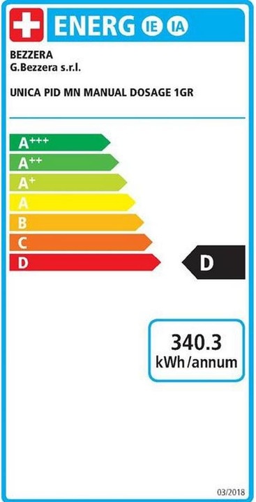 Energie-Label Bezzera Unica PID