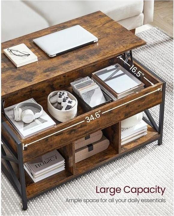 Immagine prodotto Vasagle Couchtisch Industrial 50 x 49 cm, Schwarz, Tiefe