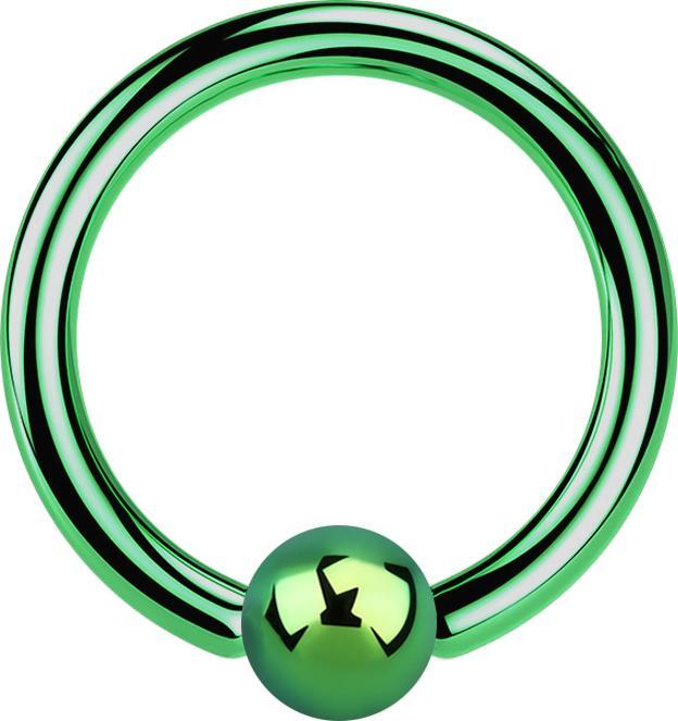 Image du produit Star Piercing Ball Closure Ring vert (sans laiton, Acier chirurgical 316L)