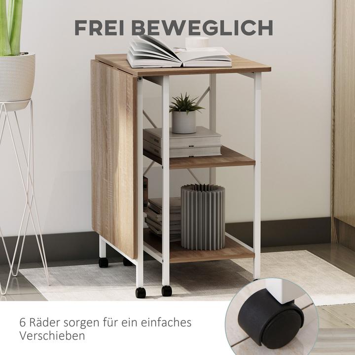 Produktbild Homcom Schreibtisch einklappbar und auf Rollen (107 x 55 x 76 cm)