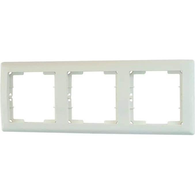 Mutlusan Daria 3-fach Rahmen horizontal Weiss für 3 Module, Taster + Schalter, Weiss